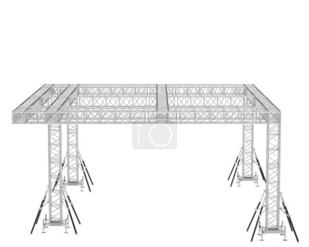 Photo for Aluminum structure frame isolated on white background. 3d rendering - illustration - Royalty Free Image