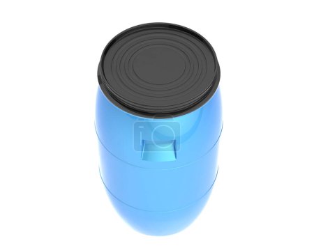 Photo for 3 d rendering of blue thermos on a white background - Royalty Free Image