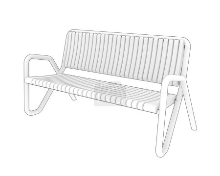 Photo for Bench isolated on white background. 3d rendering - illustration - Royalty Free Image