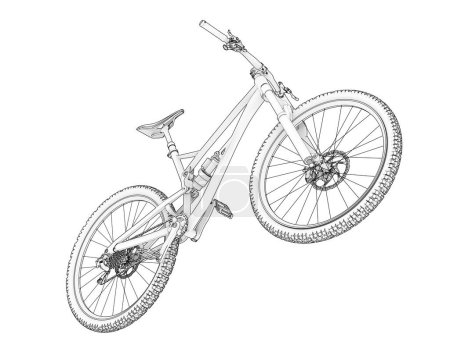 Téléchargez les photos : Full Suspension Mountain Bike isolated on white background - en image libre de droit