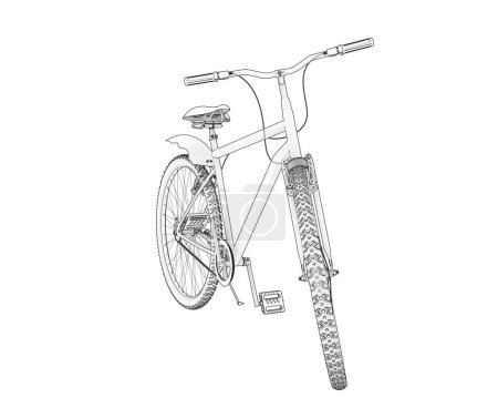 Téléchargez les photos : Simple bicycle isolated on white background - en image libre de droit
