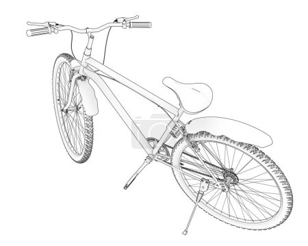 Foto de Simple bicycle isolated on white background - Imagen libre de derechos