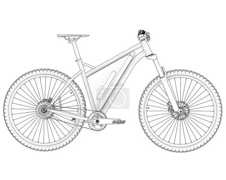Téléchargez les photos : Black and white illustration of bicycle - en image libre de droit