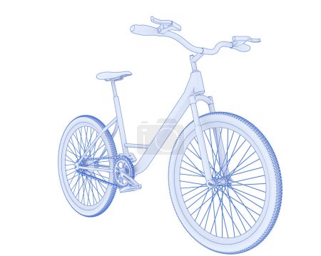 Téléchargez les photos : Black and white illustration of bicycle - en image libre de droit