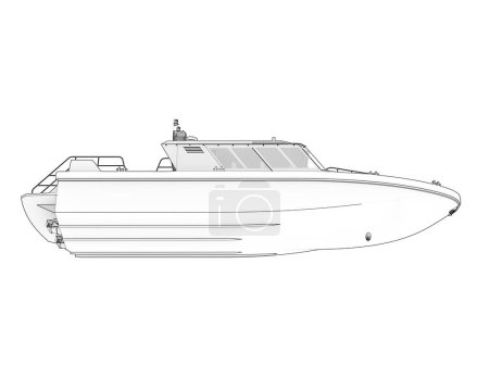 Téléchargez les photos : Boat pilot 3d render illustration - en image libre de droit
