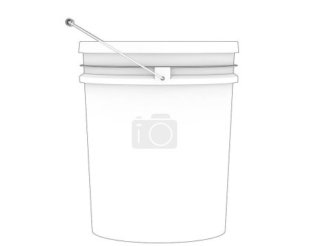Téléchargez les photos : Bucket with lid 3d render illustration - en image libre de droit