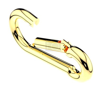 Photo for Carabiner isolated. 3d rendering - illustration - Royalty Free Image