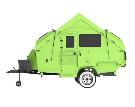 Photo for Caravan camper isolated on white background. 3d rendering - illustration - Royalty Free Image