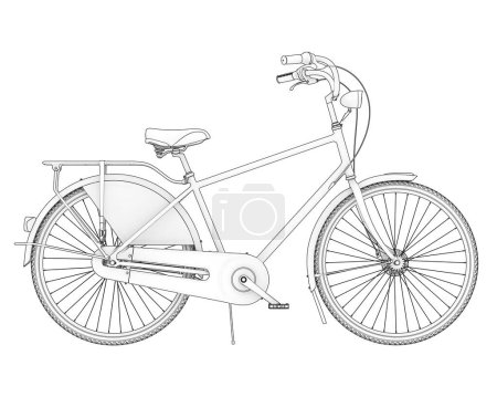 Foto de Black and white illustration of classic bike - Imagen libre de derechos