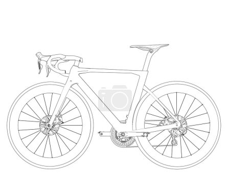 Foto de Black and white illustration of classic bike - Imagen libre de derechos