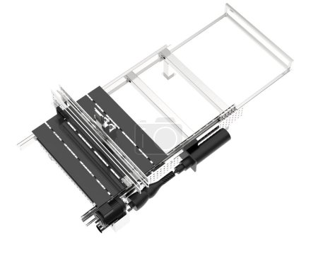 Foto de Máquina CNC aislada sobre fondo blanco. representación 3d - ilustración - Imagen libre de derechos