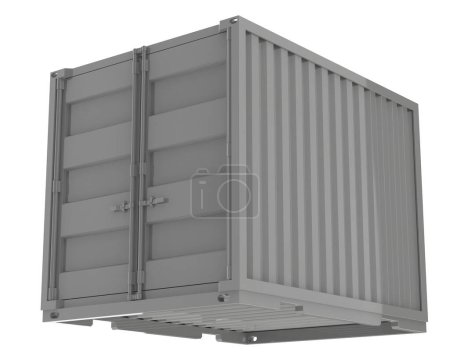 Téléchargez les photos : Metal container on white background. 3d illustration. - en image libre de droit