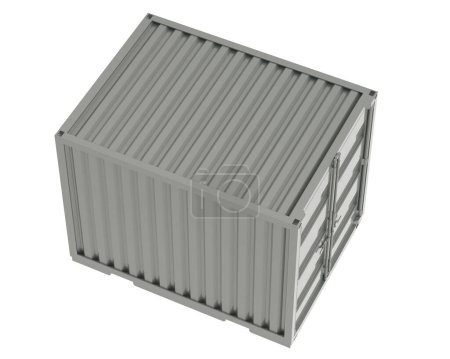 Foto de Metal container on white background. 3d illustration. - Imagen libre de derechos