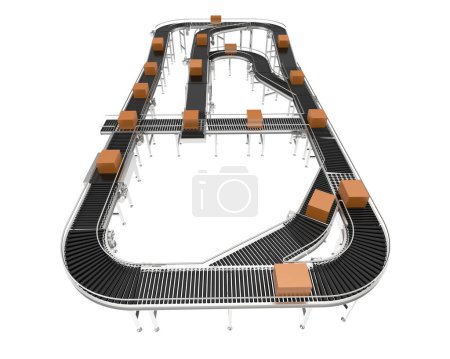 Photo for Conveyor belt 3d illustration - Royalty Free Image