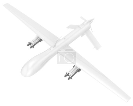 Téléchargez les photos : Drone isolated on white background. 3d rendering - illustration - en image libre de droit