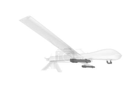 Téléchargez les photos : Drone isolated on white background. 3d rendering - illustration - en image libre de droit