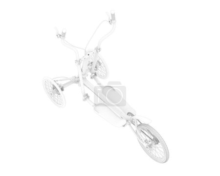 Téléchargez les photos : Elliptical bike isolated on white background. 3d rendering - illustration - en image libre de droit