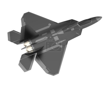 Photo for 3d rendering image of a f22 fight jet isolated on white background - Royalty Free Image