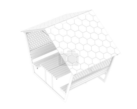 Téléchargez les photos : Stylish garden roof with seats, outdoor veranda - en image libre de droit