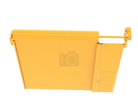 Photo for Garage door isolated on white background. 3d rendering - illustration - Royalty Free Image