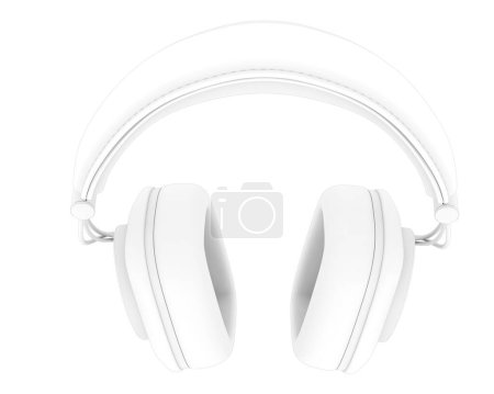 Téléchargez les photos : 3D illustration of Headphones isolated on white background - en image libre de droit