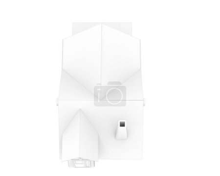 Téléchargez les photos : House isolated on white background. 3d rendering - illustration - en image libre de droit