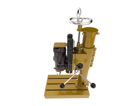 Photo for Metal drill press isolated on white background - Royalty Free Image