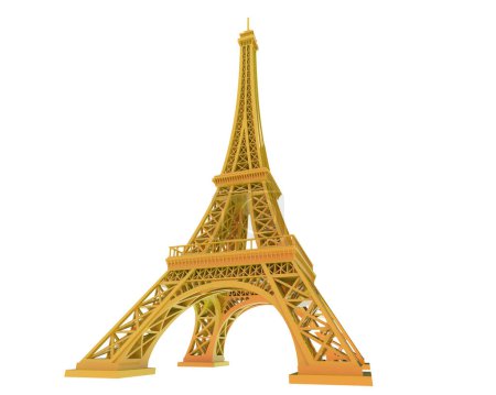 Foto de Eiffel tower, French building isolated on white background - Imagen libre de derechos