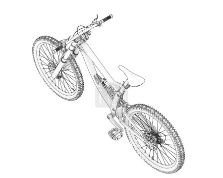 Photo for Black and white illustration of mountain bike - Royalty Free Image