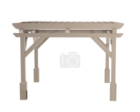 Photo for 3D art, model of Pergola roof. graphic illustration of construction - Royalty Free Image