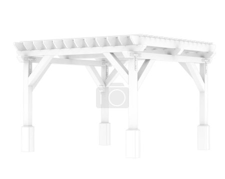 Foto de Arte 3D, modelo de techo de pérgola. ilustración gráfica de la construcción - Imagen libre de derechos