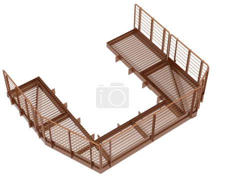 Photo for Industrial platform isolated on background. 3d rendering - illustration - Royalty Free Image