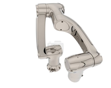 Téléchargez les photos : Illustration 3D du bras robot futuriste isolé sur blanc - en image libre de droit