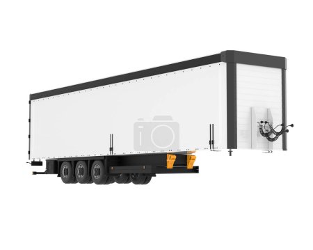Téléchargez les photos : Trailer for transporting cargo. isolated on white background. 3 d rendering. - en image libre de droit