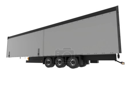 Foto de Trailer for transporting cargo. isolated on white background. 3 d rendering. - Imagen libre de derechos