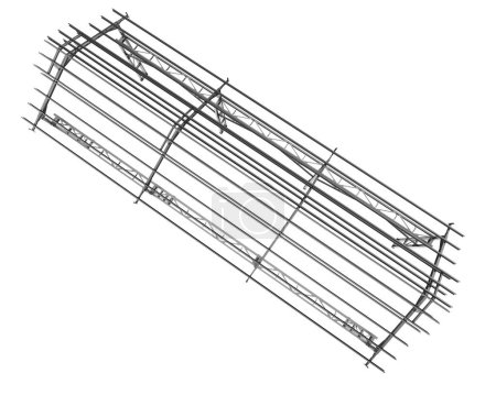 Foto de Estructura de aluminio aislada sobre fondo blanco. representación 3d - ilustración - Imagen libre de derechos