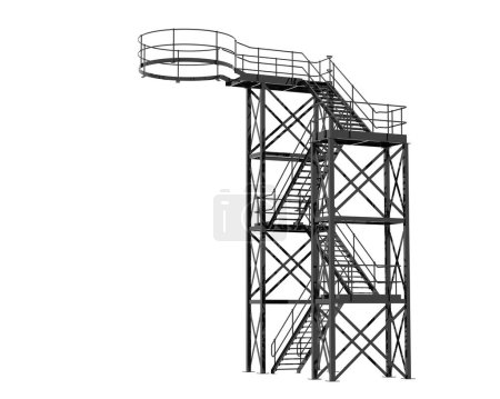 Photo for Silo stairs isolated over white background, illustration - Royalty Free Image