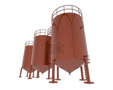 Photo for Silos, tall towers or pits on a farm used to store grain, illustration - Royalty Free Image
