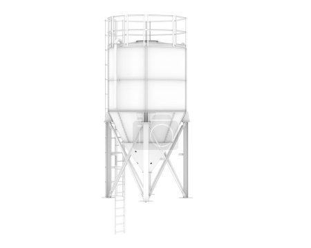 Photo for Industrial silos close-up scene isolated on background. Ideal for large publications or printing. 3d rendering - illustration - Royalty Free Image