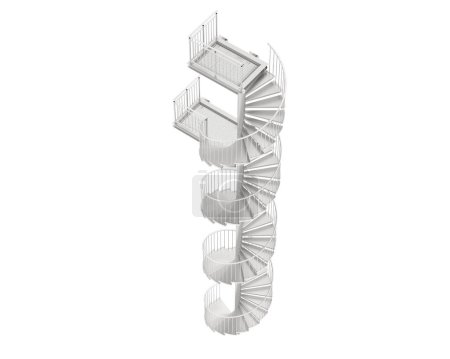 Foto de Spiral staircase isolated over white background, illustration - Imagen libre de derechos