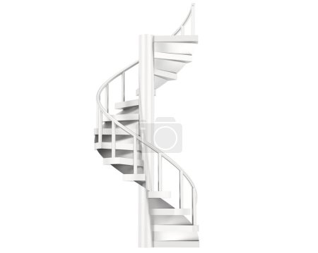 Téléchargez les photos : Spiral staircase isolated over white background, illustration - en image libre de droit