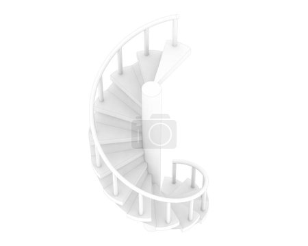 Photo for Spiral staircase isolated over white background, illustration - Royalty Free Image