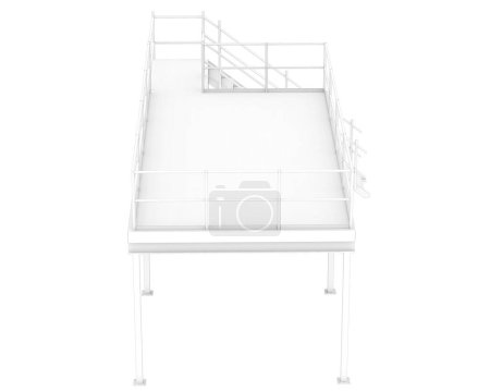 Foto de Stairs with platform isolated over white background, illustration - Imagen libre de derechos