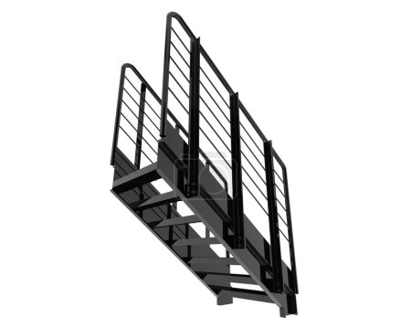 Photo for Stairs isolated over white background, illustration - Royalty Free Image