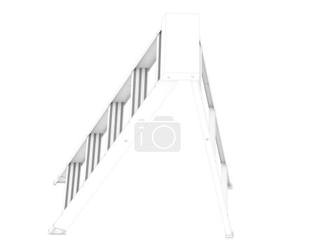 Téléchargez les photos : Stairs isolated over white background, illustration - en image libre de droit