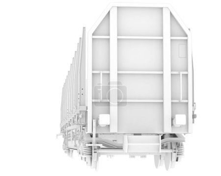 Téléchargez les photos : Cargo container with trailer. Stake Wagon 3 d rendering - en image libre de droit