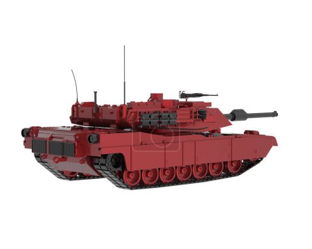 Foto de Modern tank isolated on white background. 3 d illustration. - Imagen libre de derechos