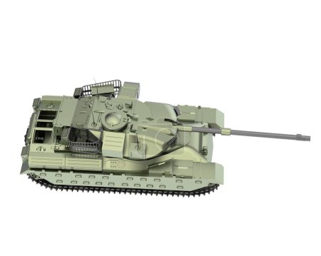 Téléchargez les photos : Modern tank isolated on white background. 3 d illustration. - en image libre de droit