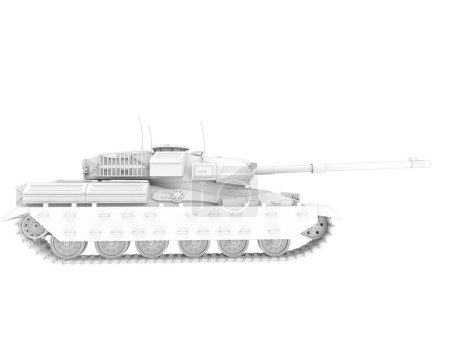 Téléchargez les photos : Modern tank isolated on white background. 3 d illustration. - en image libre de droit