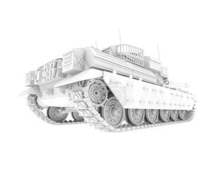 Foto de Modern tank isolated on white background. 3 d illustration. - Imagen libre de derechos